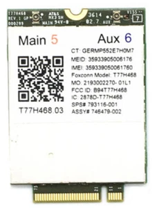 HP LT4211 gobi5000 4G Module LTE/EV-DO/HSPA+ WWAN Card 793116-001 T77H468 M.2 - Picture 1 of 3