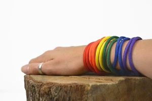 Simple Adjustable Gay Pride LGBT Rainbow Paracord Bracelet Friendship Bracelet - Picture 1 of 10