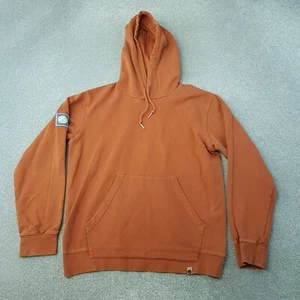 Pretty Green Mens Hoodie Small Orange Rust Sweatshirt Jumper Casual Mod Box Logo - Picture 1 of 10