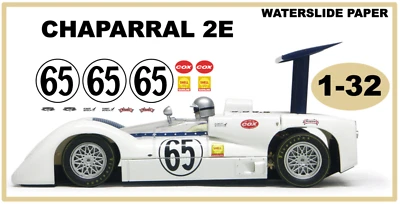 decals decals 1/32 CHAPARRAL 2E #65 1966 Waterslide scalex slot - Image 1 of 2
