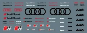 Planche logo voiture Allemande , décalcomanie à l'eau, 1:64 au 1:18, Audi - Picture 1 of 1