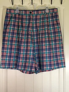 Bermudas a cuadros pastel vintage Jantzen Classics para mujer, talla 20, elásticas   - Imagen 1 de 4