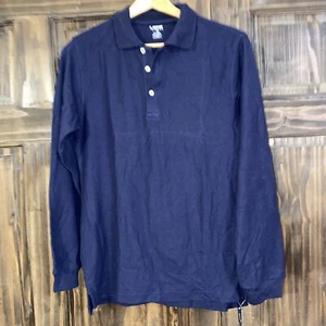 French Toast Girls Long Sleeve Interlock Picot Polo Bevy Blue Size 18 New! - Picture 1 of 4