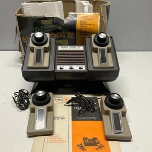 Vintage Sears Tele-Games Atari Super Pong IV w/ 4 Controllers Video Game - Imagen 1 de 5
