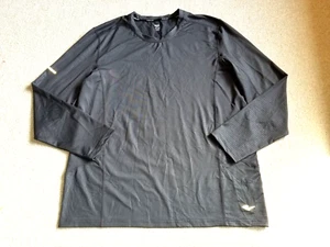 Mens Shirt-EVERLAST-gray grid patterned stretch knit Performance pullover ls-XXL - Picture 1 of 4