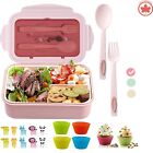 Bento Lunch Box Set with Cutlery and Muffin Cups –Food Grade Materials, Reusable