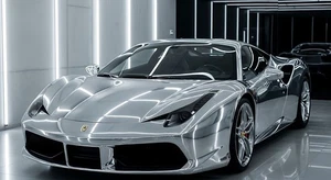 Silver Ferrari 488 Sports Car Poster A3 size 29.7x42 cm Semi-Gloss poster only - Picture 1 of 1