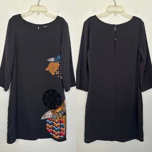 Desigual Brad Sheath Dress Black Keyhole Contemporary Women's Size 36 (Large) - Picture 1 of 13