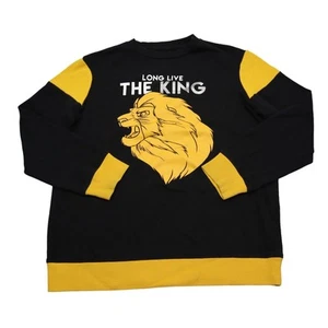 Disney Sweatshirt Boys XL Black Crew Neck Long Sleeve Graphic Print Pullover - Picture 1 of 18