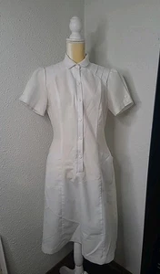 Vintage 60s Designer Series By Bob Evans Nurse Nursing Uniform Dress Pockets - Picture 1 of 13