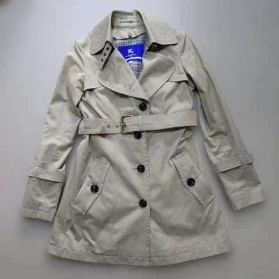 Burberry Blue Label Trench Coat Size 36 Beige with Check Collar Liner - Image 1 of 4
