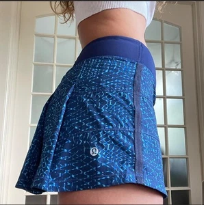 Lululemon Run Pace Rival Skirt Navy Blue Samba Snake Size 10 - Picture 1 of 15