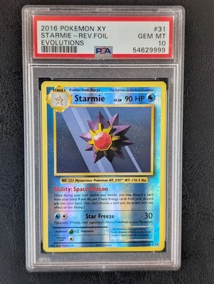 2016 Pokemon XY Evolutions Reverse Foil Holo Starmie #31/108 (Pop 68) PSA 10 - Image 1 of 2