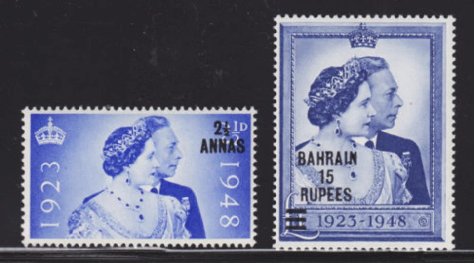 Bahrain Sc 62-63 MNH. 1948 Silver Wedding, complete set, fresh, bright, F-VF - Image 1 of 1