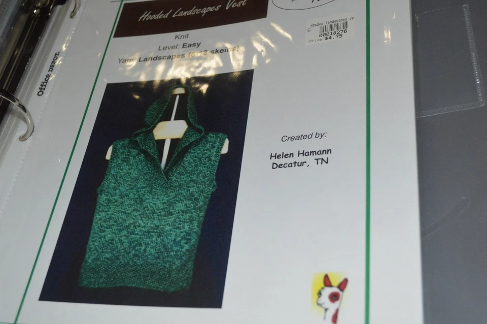 Alpaca with Twist Knitting Pattern Hooded Landscape Vest 36-46" - Image 1 of 1