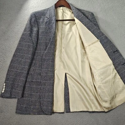 Cricketeer Blazer Sport Coat Men's 41 Gray Herringbone Check Casual Tweed - Image 1 of 4