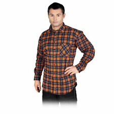 Arbeitshemd Flanellhemd Hemd Holzfällerhemd Blau Orange Karo Gr. M-XXXL