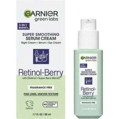 Garnier Green Labs Retinol Berry Night Serum Cream 1.7oz Paraben Free Vegan - Image 1 of 3