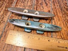 PAIR VINTAGE CAST SOLID BRONZE 5" CLEATS  NICE AGE/PATINA 