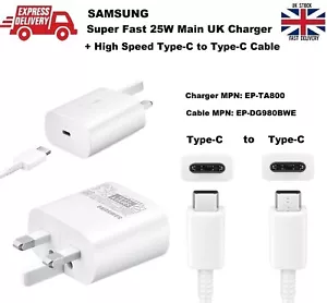 Official Samsung FAST 25W Charger with High Speed Data Cable for S22 S22+ Ultra - Picture 1 of 10