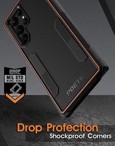 For Galaxy S22 Ultra Case Poetic Dual Layer Tough Rugged Lightweight Cover Black - Photo 1 sur 5
