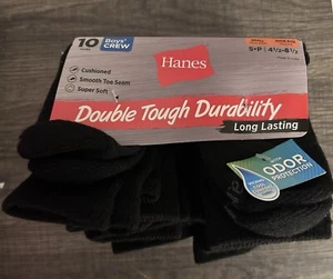 Hanes Boy's Cool Comfort Double Tough Crew Socks Size Small (10 Pair) - New - Picture 1 of 2
