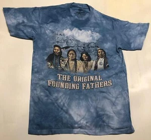 The Original Founding Fathers Mount Rushmore Native Indian Mountain T-Shirt M-L - Picture 1 of 6