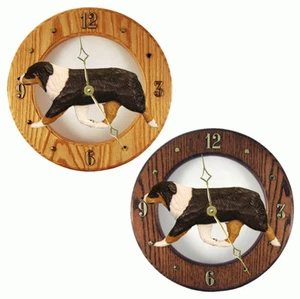 Australian Shepherd Wood Clock Tri - Picture 1 of 1