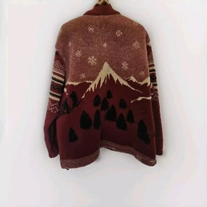 Vintage Woolrich Azteken Fleece Herren Größe XL rot 1/4 Reißverschluss Pullover Made in USA - Bild 1 von 11