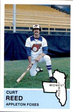 1982 Appleton Foxes Fritsch #12 Curt Reed Joliet Illinois IL - NM Baseball Card