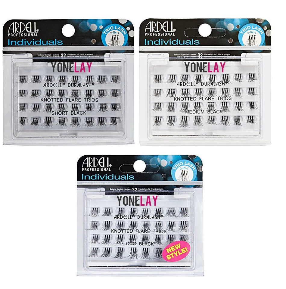 Any Lot 4 ARDELL Duralash Trio Lash Individual Flare Lashes Trios Knotted Flares - Image 1 of 1