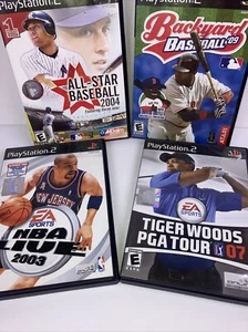 (4) PS2 Sports Games All Star Variety Including Jeter Big Papi Tiger Kidd (READ) - Picture 1 of 9