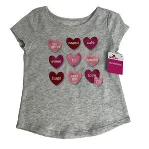 Camiseta Way To Celebrate San Valentín Talla 2T Conversación Corazones Gris Rosa - Imagen 1 de 14