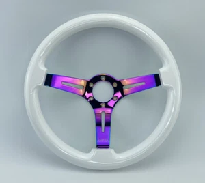 Tomü Snow White Steering Wheel Fit NRG Nardi Vertex  - Picture 1 of 7