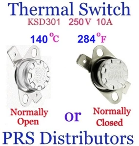 Interruptor de temperatura termostato KSD301 10A 250V 140°C 284°F interruptor de control térmico - Imagen 1 de 3
