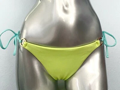 Victoria's Secret Nuevo Suave Lima Oro Anillo Corbata Lateral Sexy Natación Bikini Parte Inferior Foto 1 de 4
