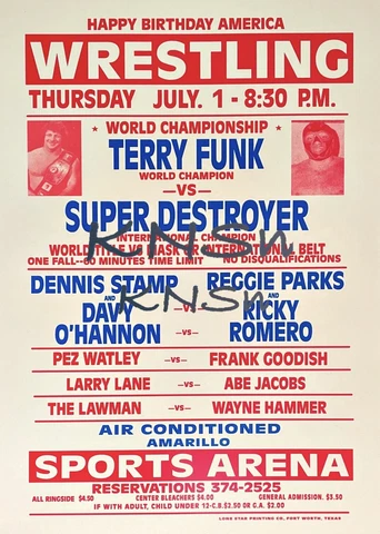 Vintage Texas Wrestling Poster Funk Romero Goodish Cover