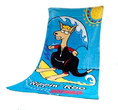 Woohoo Kangaroo Bath Towel / 100% Cotton Terry, 75 x 150 cm, Australia Motif - Image 1 of 3