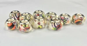 Large Hole Acrylic European Beads pk of 10 beads  - Picture 1 of 1