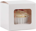 12 X Cupcake Boxes Individual White Single Fairy Cake with Clear Window Cardboar
