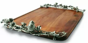 VAGABOND HOUSE | SONG BIRD SERVING TRAY ✪NEW✪ K214KL PEWTER RARE SONGBIRD WOOD - Picture 1 of 4