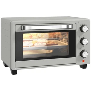 HOMCOM Mini Oven 21L Electric Grill w/ Adjustable Temp 1400W, Silver Tone - Picture 1 of 11