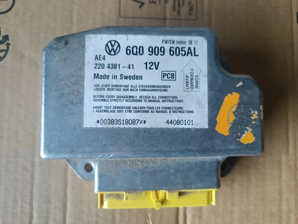 New Beetle Cabriolet calculateur VW Unité De Contrôle Airbag 6Q0 909 605 AL - Immagine 1 di 3