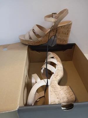 A.N.A. Sandalias Billie Nude Plataforma Tacón Bloque Hebilla Mujer Talla 10 Zapatos Nuevos Foto 1 de 4