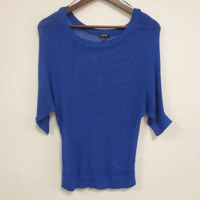 Apt 9 Womens Y2K Open Knit Fairy Grunge Glitter Sweater Size M Blue Sheer 90S - Image 1 of 4