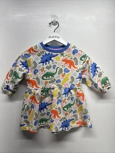 Mini Boden Dress Relaxed Jersey Knit Long Sleeve Dinosaur Print Colorful 2-3 Y/O - Picture 1 of 7