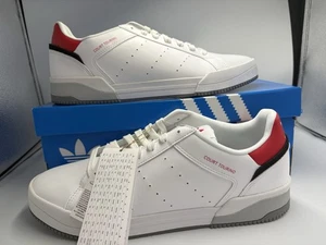 Adidas Court Tourino scarpe uomo bianco rosso UK 11 EU 46 US 11,5 GZ0815 - Foto 1 di 6