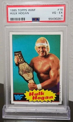 Tarjeta de novato 1985 Topps WWF Hulk Hogan #16 PSA 4 leyenda de lucha libre azul Foto 1 de 4