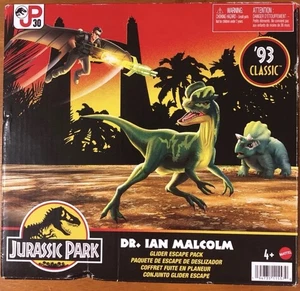 Mattel Jurassic Park Dr. Ian Malcolm Glider Escape Pack '93 Classics - Picture 1 of 3