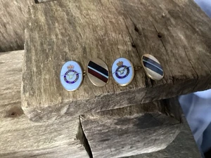 Vintage Emaille RAF Manschettenknöpfe Kettenglied LsB Lambournes - Bild 1 von 6